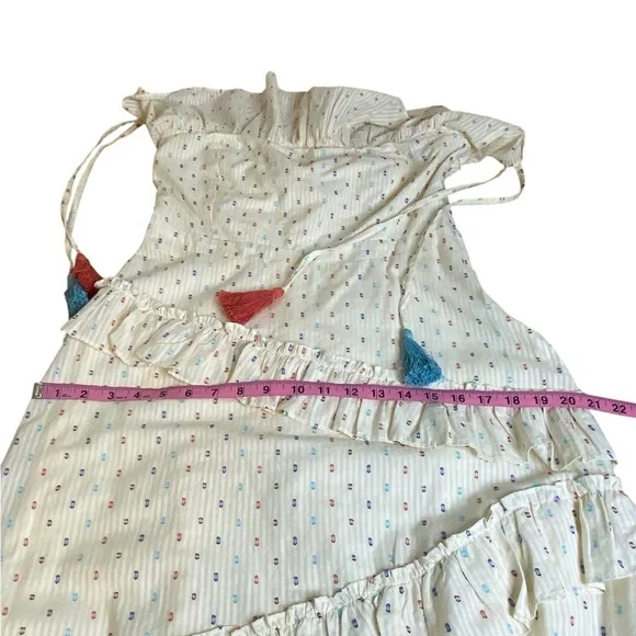 Red Carter Anthropologie Strapless Ruffled Asymmetrical Dress women’s Size L - Picture 13 of 16